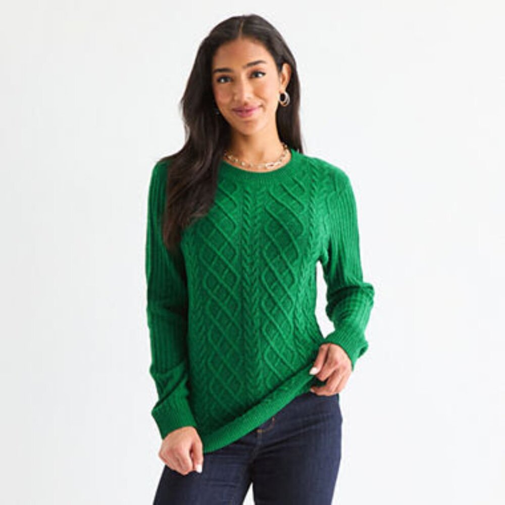 NWT St. JOHN'S Bay Woman's crew neck long sleeve pullover sweater